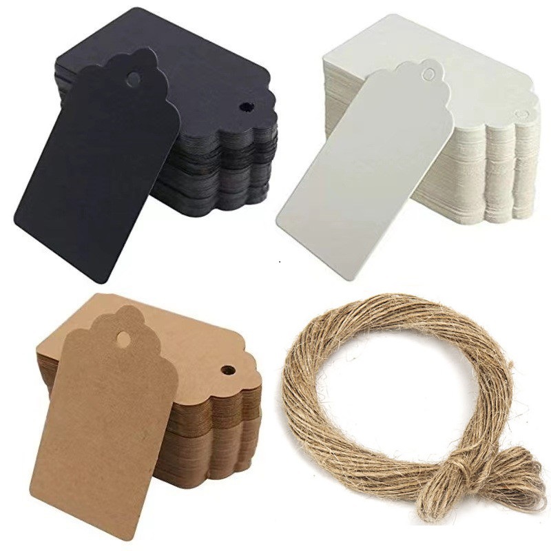 Wedding Favor Box - 100 étiquettes en papier kraft avec