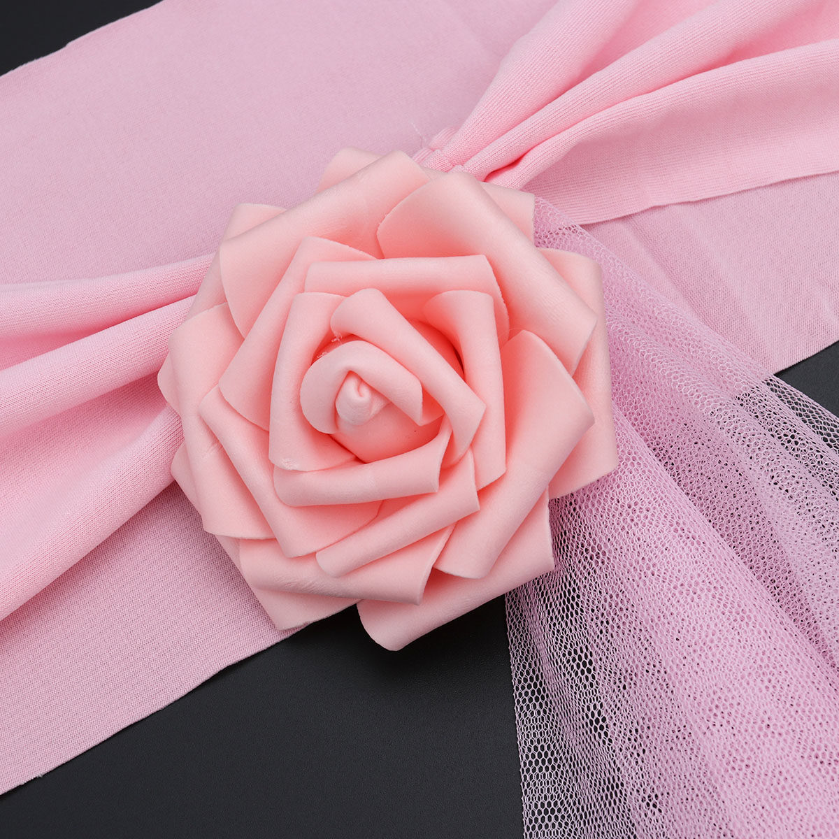 Chair Sash Organza - Nœuds élégants en organza rose pour