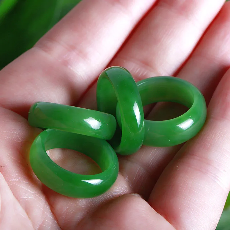 Wedding Zone - Bague de diversification naturelle verte Hetian,