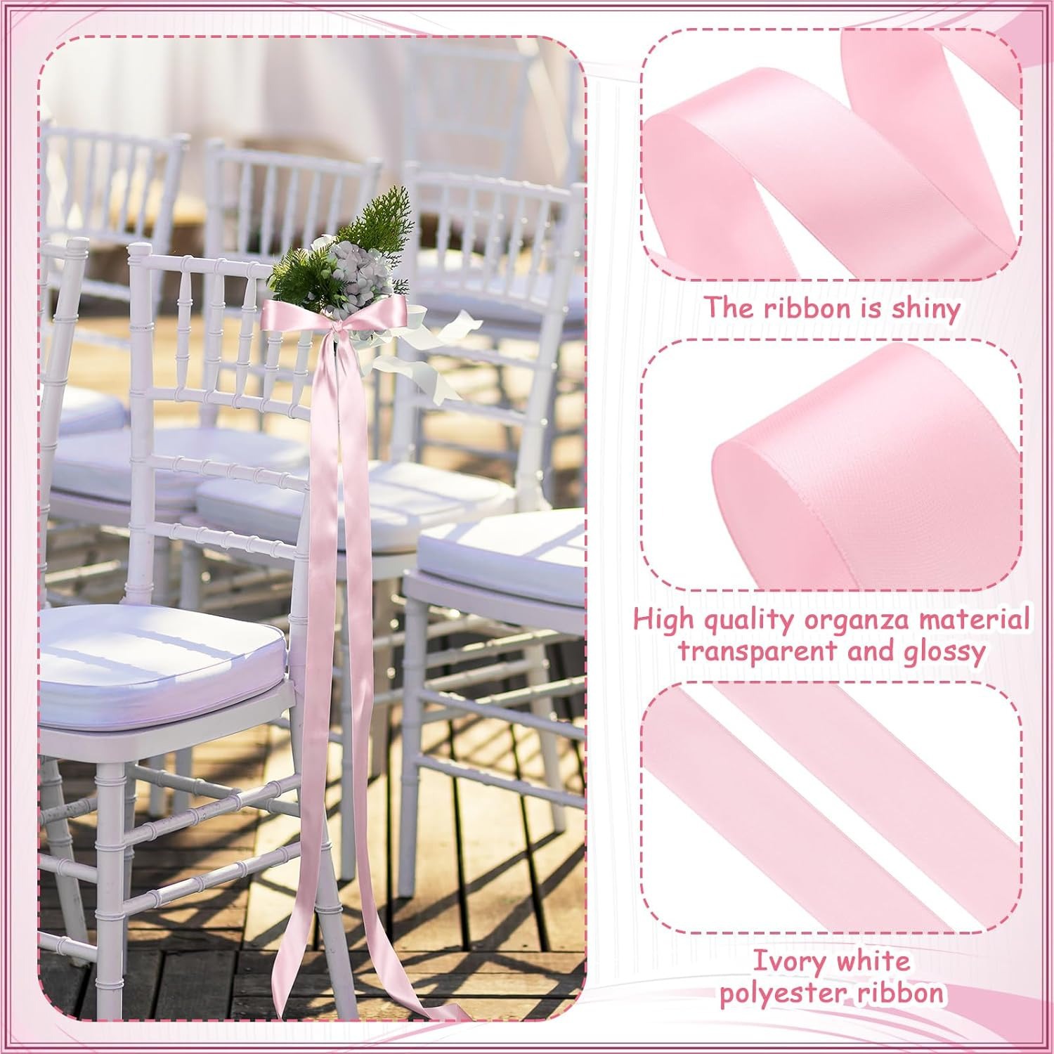 Nœuds de chaise en satin pour  - Bridal Sash Ribbon avis et prix